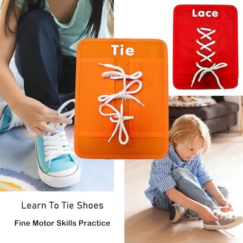 YHZAN Montessori Dressing Frame Busy Board Fine Motor Skills Develop Todder Practical Life Activity Learn to Dress Shoe-Tying Preschool Classroom Educational Toy - Image 3