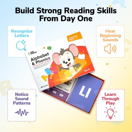 ABCmouse Alphabet and Phonics Flashcards for Kids Ages 3+, 86 Cards for Learning Letters and Sounds, Preschool and Kindergarten Reading Tools, Level 1: Beginner Series - Image 2