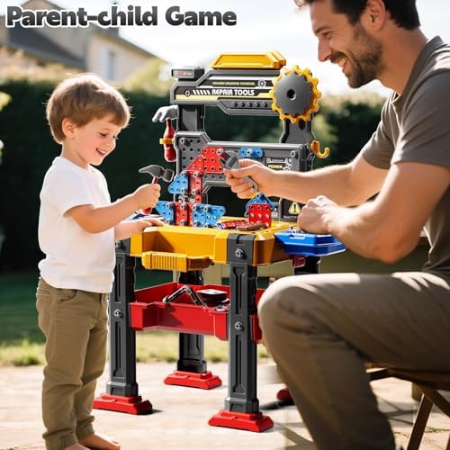 2 in 1 Workbench Tools Toys Set with Sound for Toddlers Aged 3-5 - Image 5