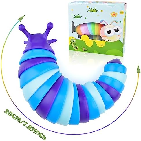 Cevioce Sensory Slug Fidget Toys for Kids & Adults - 3 Pack Slug Toys for Autism Therapy, Age 3+ Travel & Party Favors - Image 3