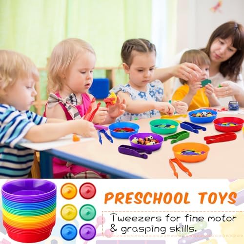 48 Pcs Sorting Bowls for Toddlers, 6 Colors Counting Bowls - Image 6