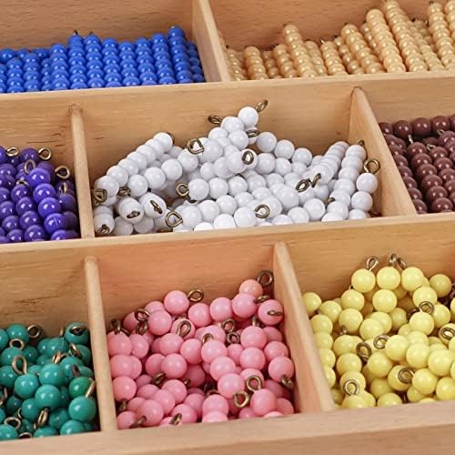 Hidoggy Montessori Toys for 3+ Year Old Wooden Math Games Counting Beads Checker Board Beads and Numbers Teaching Counting Toys Preschool Mathematics Material for Kid Toy - Image 2