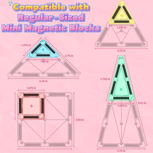 ORZbb Mini Magnetic Tiles Toddler Travel Essentials Set with Case, Magnetic Blocks Building Montessori Educational Learning Sensory Preschool Toys for 3+ Year Old Boys Girls Birthday Gifts - Image 5