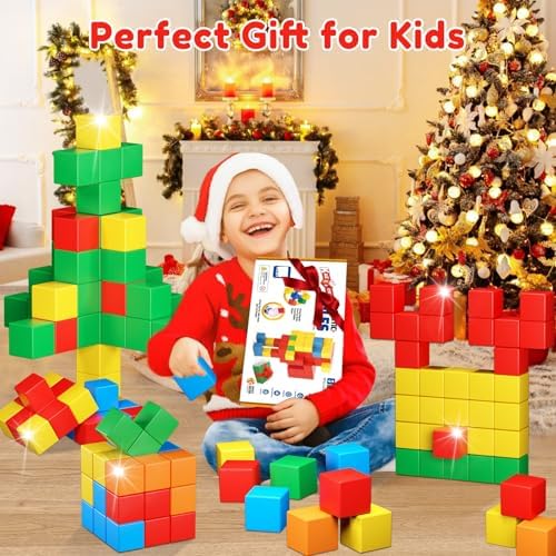 KAEILORU Magnetic Blocks Toys for Toddler Girls Boys Age 3-5 5-7 4-8 Magnetic Building Cubs Stem Sensory Toys, Preschool Learning Activities Birthday Gift for 3 4 5 6 7 Year Old - Image 5