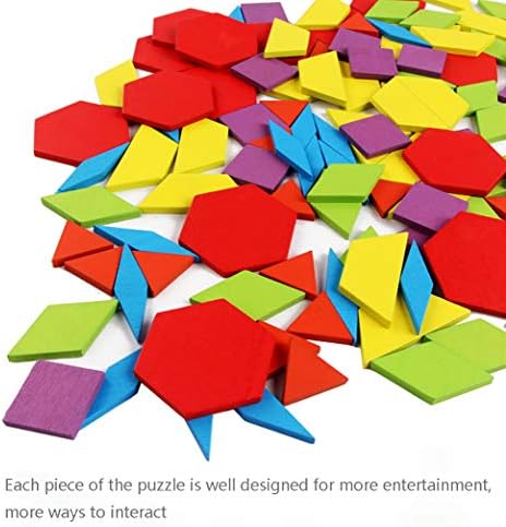 155 Pcs Wooden Pattern Blocks Set Geometric Shape Puzzle - Image 2