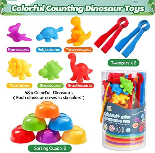 Counting Dinosaur Montessori Toys for Kids 3-5, Color Sorting Sensory Toys - Image 2