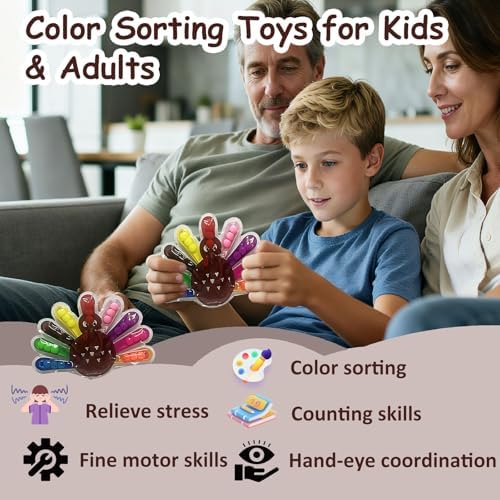 Color Sorting Toys, Squeeze Sensory Fidget Toys for Toddlers, Fine Motor Skills Sensory Toy, Montessori Learning Toys for Preschool Learning, Sensory Activity Toy for Kids 3+ & Adults - Image 4