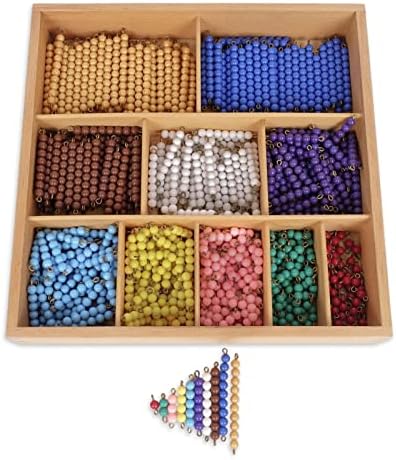 Hidoggy Montessori Toys for 3+ Year Old Wooden Math Games Counting Beads Checker Board Beads and Numbers Teaching Counting Toys Preschool Mathematics Material for Kid Toy by Hidoggy