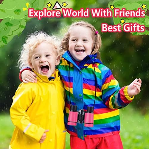 Kids Binoculars Best Gifts for 3-12 Years Boys Girls High-Resolution Optics Shockproof Mini Compact Binocuolar Toys Folding Small Telescope for Bird Watching Camping Outdoor Play - Image 5