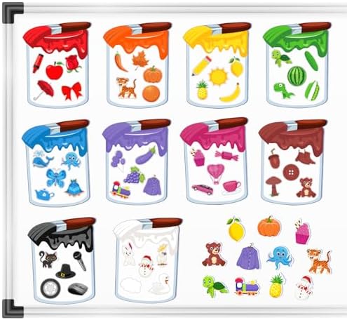 EAMAY Magnetic Color Sorting Set for Kids, Fridge Magnets for Toddlers 1-3, Preschool Circle Time Learning Center Activities, Matching Games Use on The Whiteboard by EAMAY