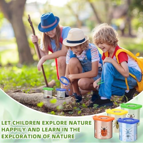 Halloscume 36 Pcs Insert Bug Viewer for Kids Magnifying Insect Box Bug Catcher Magnifier Container Critter Collection Kit Insect Cage Jar for Children Science Nature Exploration Tool - Image 5