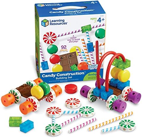 Learning Resources Candy Construction Building Set - Creative Building Toys for Kids, Toddler STEM Toys, Kids STEM Activities, Construction Sets, Preschool Engineering Toy by LearningResources