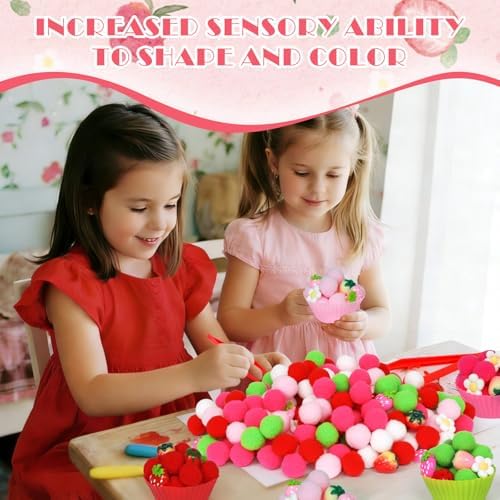 143 Pcs Strawberry Sensory Bin Items Spring Summer Counting Sorting Sensory Bin Filler Fine Motor Strawberry Counts for Valentine Sorting Counting Decor - Image 5