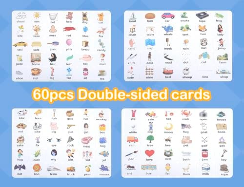 Word Race Cube Game, 60PCS 120 First Words, Wooden Alphabet Letter Blocks Phonics Matching Games for Kids Ages 3-8 - Image 3