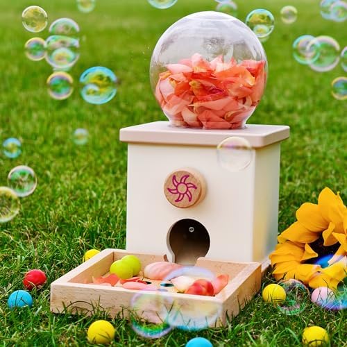 9.6" Wooden Gumball Machine For Kids Learning Color Sorting & Counting Toy - Image 5