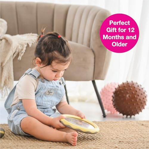 Edushape Jungle World Drum for Baby - Set of 1 Baby Drum Toy for Toddlers 1-3 - Small Drums Musical Toy for Babies 1 Year Old and Up, Soothing Sounds, Fun Tummy Time and Sensory Development - Image 6