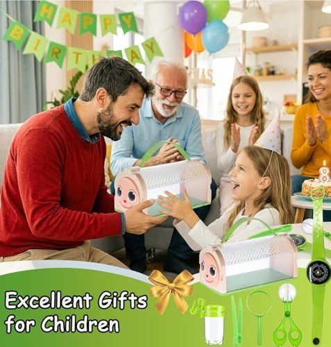 Bug Catcher for Kids Bug Catching Kit,Critter Habitat Box Insect Collecting,Includes Carrying Handle and Easy-Access Door,with Bug Tong,Tweezer & Magnifying Glass,Gift for Boys and Girls - Image 6
