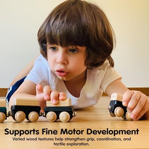 PlanToys® Classic Train Wooden Montessori Vehicle Kids Indoor Play Set Toy - Image 6