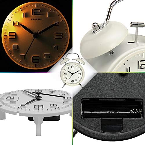 Peakeep 4 Inches Twin Bell Loud Alarm Clock for Heavy Sleepers - Image 2