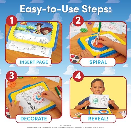 Spirograph Disney Jr. Toddler Arts and Crafts, Drawing Art Kit, Toddler Activities, Drawing Pad, Jumbo Gears, Washable Markers, Unleash Your Child Inner Artist, Ages 3+ - Image 5