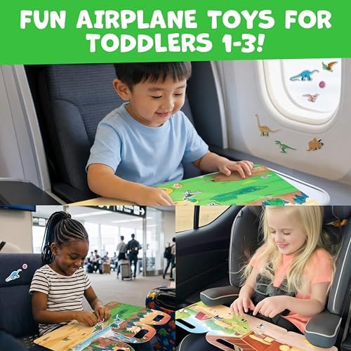 Reusable Sticker Books for Toddlers 1-3, Stickers for Toddlers 2-4 Years - Stickers for Kids Airplane Toys for Toddler 1-3, Toddler Travel Toys - Reusable Sticker Book Birthday Gifts for Boys Girls - Image 2