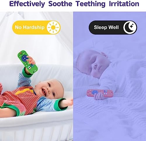 Hooku 2-Pack Silicone Teethers for Babies 0-6 & 6-12 Months, Sensory Chew Toys & Remote Control Toys for Infants & Toddlers - Image 4