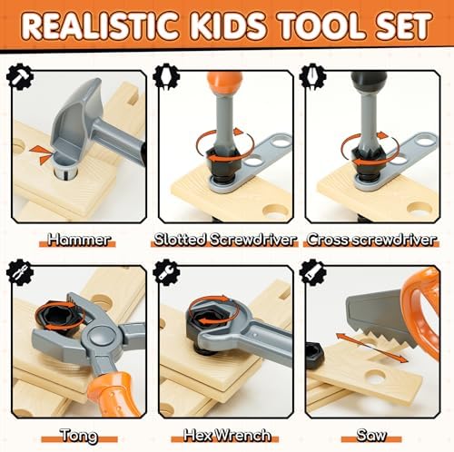 Lehoo Castle Toddler Tool Set with Toy Drill & Take Apart Car for Kids 3+ - Image 4