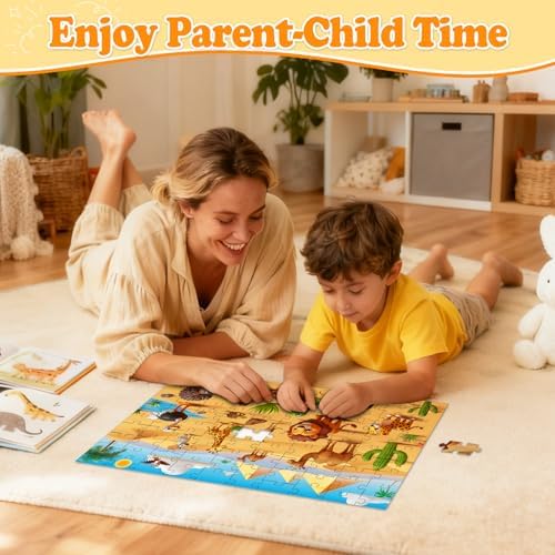4-Pack 100 Piece Puzzles for Kids Ages 4-6 6-8 8-10 10-12, Farm Desert Polar Seaworld Kids Puzzles Ages 3-5 4-6 5-8 8-10, Learning Educational Jigsaw Puzzles 100 Pieces, Gifts for Girls Boys 15x10in - Image 6