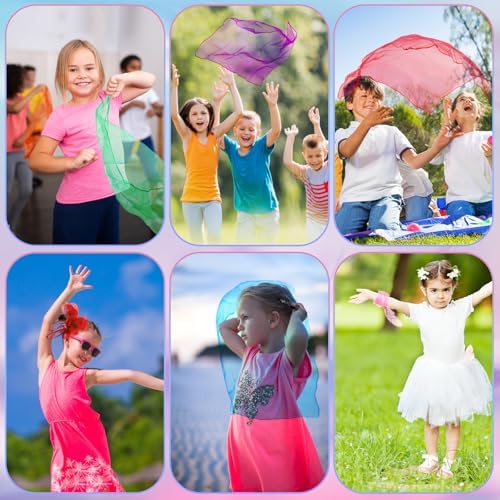 Cikyner Juggling Scarves, 5 Pack Chiffon Scarves | Dance & Sensory Toy - Image 7