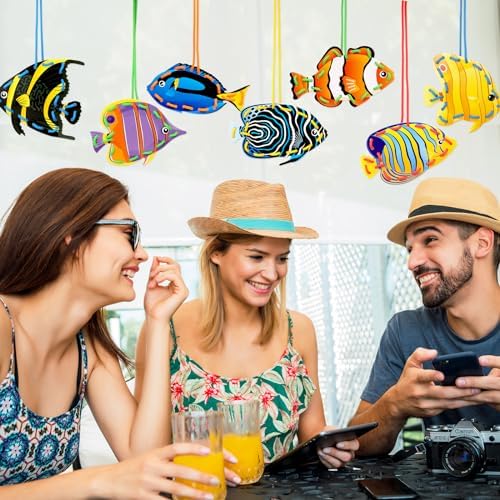 Omlisca Tropical Fish Lacing Cards for Kids 12 Pack Ocean Fish Sea Animals Double Sided Cards Sewing Games Ocean Theme Party Decorations for Home Developing Imagination Education Supplies - Image 3
