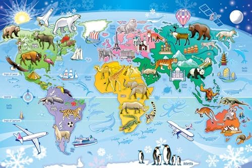 Cobble Hill Kids 35 Piece Floor Puzzle - Map of the World - for Ages 3 and up - Image 2