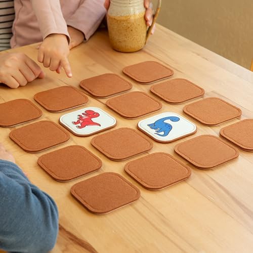 Felt Dinosaur Matching Game for Toddlers – Dino Memory Game & Flash Cards – Soft and Safe for Ages 1+ – Montessori Preschool Learning Activity – Educational Dinosaur Toy for Girls & Boys - Image 2