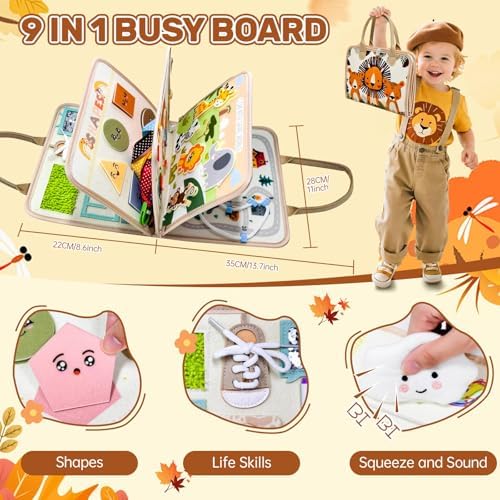 Aurasys Busy Board Montessori Toys for Toddlers Birthday Gifts - Image 2