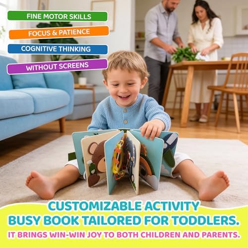 Personalized Montessori Felt Busy Book, Toddlers Quiet Book w/Name - Image 5
