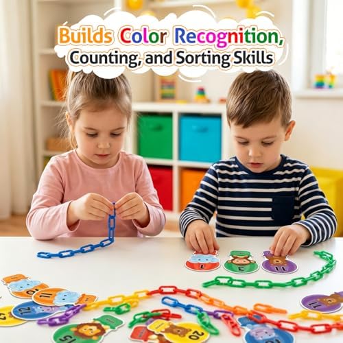 Fine Motor Skills Toys Plastic Chain Links Counting Games for Kids - Image 2