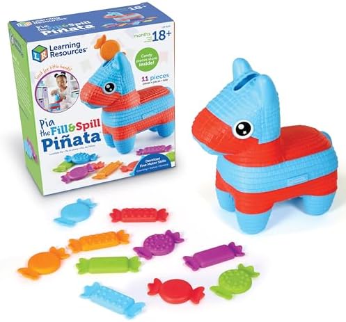 Learning Resources Pia the Fill & Spill Piñata - Toddler Montessori Sensory Toys, Preschool Activities, Counting Manipulatives, Color Sorting, Fine Motor Skills, Birthday Gifts for Boys and Girls by LearningResources