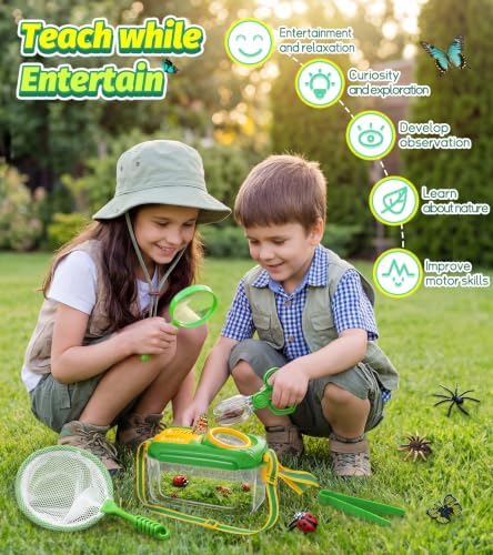 Bug Catcher for Kids, 17 PCS Bug Catching Kit with Bug Collector Toy Bugs - Image 6