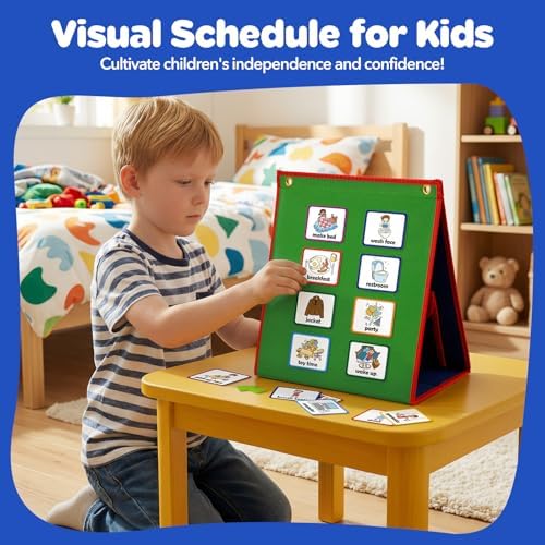 Torlam Visual Schedule for Kids Chore Chart, Morning Bedtime Routine Chart for Toddlers, Responsibility Daily Schedule Board Communication Cards Autism Learning Materials for Home School, 86 Cards - Image 4