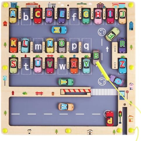 NASHRIO Magnetic Alphabet Maze Letter Puzzle for Fun Learning, Montessori Educational Toy for 3 4 5 Year Old Boys and Girls, Fine Motor Skills Development and Sensory Play by NASHRIO