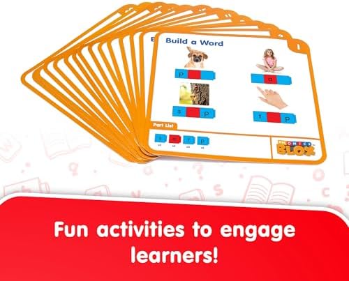 Junior Learning Rainbow Phonics Blox - 30 CVC Word Building Cards & Blocks - Image 4