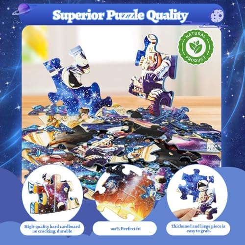 DIGOBAY Glow in The Dark Solar System Jigsaw Puzzles for Kids Ages 4-8 - Image 4