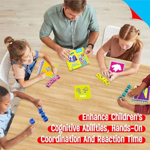 Word Spelling Game, 80 First Words with Wooden Alphabet Puzzle Blocks CVC Words Sight Words Learning Letter Matching Game Montessori Early Educational Toys for Preschool Kindergarten - Image 5