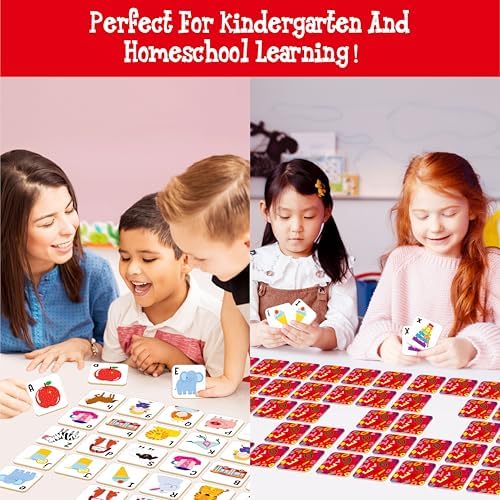 Hebayy 52 PCS Alphabet Memory Game, 26 Pairs Uppercase & Lowercase Letters Matching Game, Educational Early Learning Toy for Toddlers, Kindergarten, Kids 3+ - Image 4