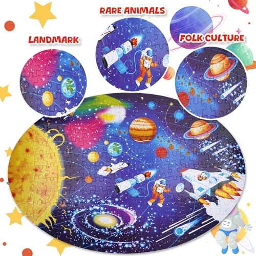 Floor Puzzle for Kids Ages 4-8 Solar System Jigsaw Puzzle - Image 4