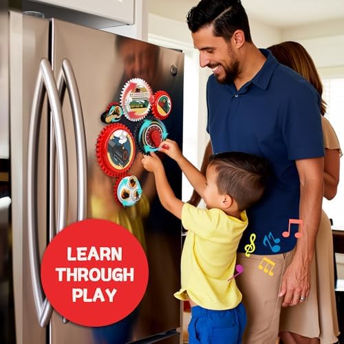 7PCS Magnetic Gear Toy Set, Train-Themed Gear Toys for Toddlers 1-3, Educational STEM Gears Toys for Kids, Cute Fridge Magnets for Toddlers, Montessori Learning Toy Gift for Boys Girls - Image 6