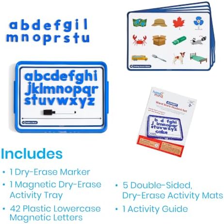 hand2mind Alphabet Word Work Student Set, 42 Lowercase Magnetic Alphabet Letters, Phonics Manipulatives, Dry Erase Activity Tray, Science of Reading Classroom Materials, Preschool Learning Activities - Image 2