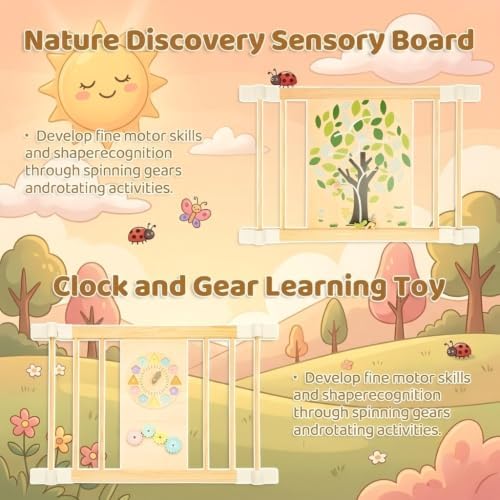 Extra Large Wooden Baby Playpen，Adjustable Play Yard for Babies and Toddlers, Baby Activity Center with Child Proof Lock, Easy to Assemble, Foldable Play Pen 12Panel - Image 3