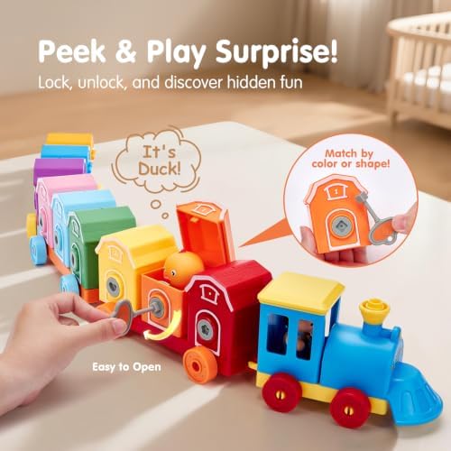 hahaland Montessori Farm Train Set, Toddler Learning Toys for 2-3 Year Olds - Image 6