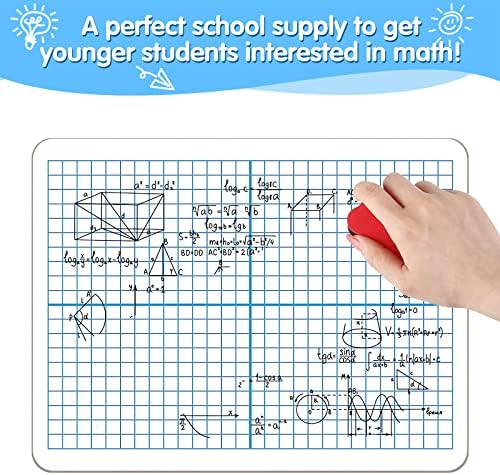 XY Axis Graph Dry Erase Board, 9" x 12" Double-Sided Coordinate Grid Whiteboard, Math Manipulatives for Students, Classroom and Home, Small Dry Erase White Board - Image 3