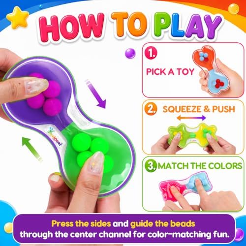 Fidget Toys Bulk for Kids: 32 Pack Quiet Color Sorting Squeeze Toys - Image 2
